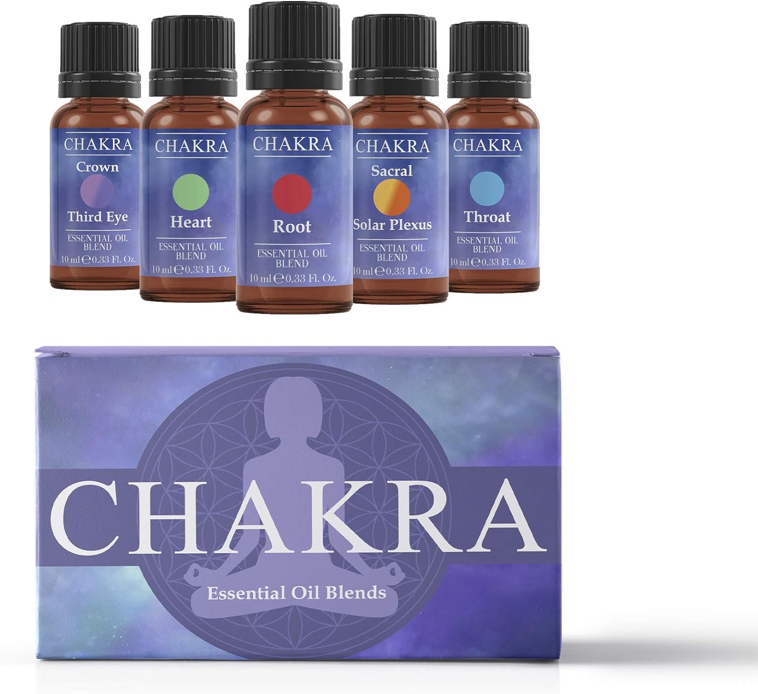 Mystix London | Chakra Essential Oil Blend Gift Pack 5x10ml | Crown Th250 Grams