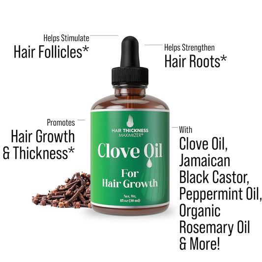 Clove Oil For Hair Growth With Rosemary Oil, Peppermint Oil, Jamaican Black Castor Oil. Vegan Thickening, Moisturizing,