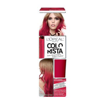 L’Oréal Paris Colorista Semi-Permanent Hair Color for Platinum, Light and Medium Blondes, Bleached hair or Highlighted Hair, Bright Red