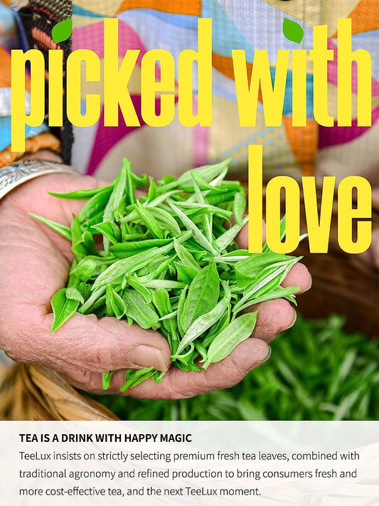TeeLux Decaf Green Tea Bags, Pure Decaffeinated Green Tea, Super Antioxidant, Hot & Iced Tea, 200 Count