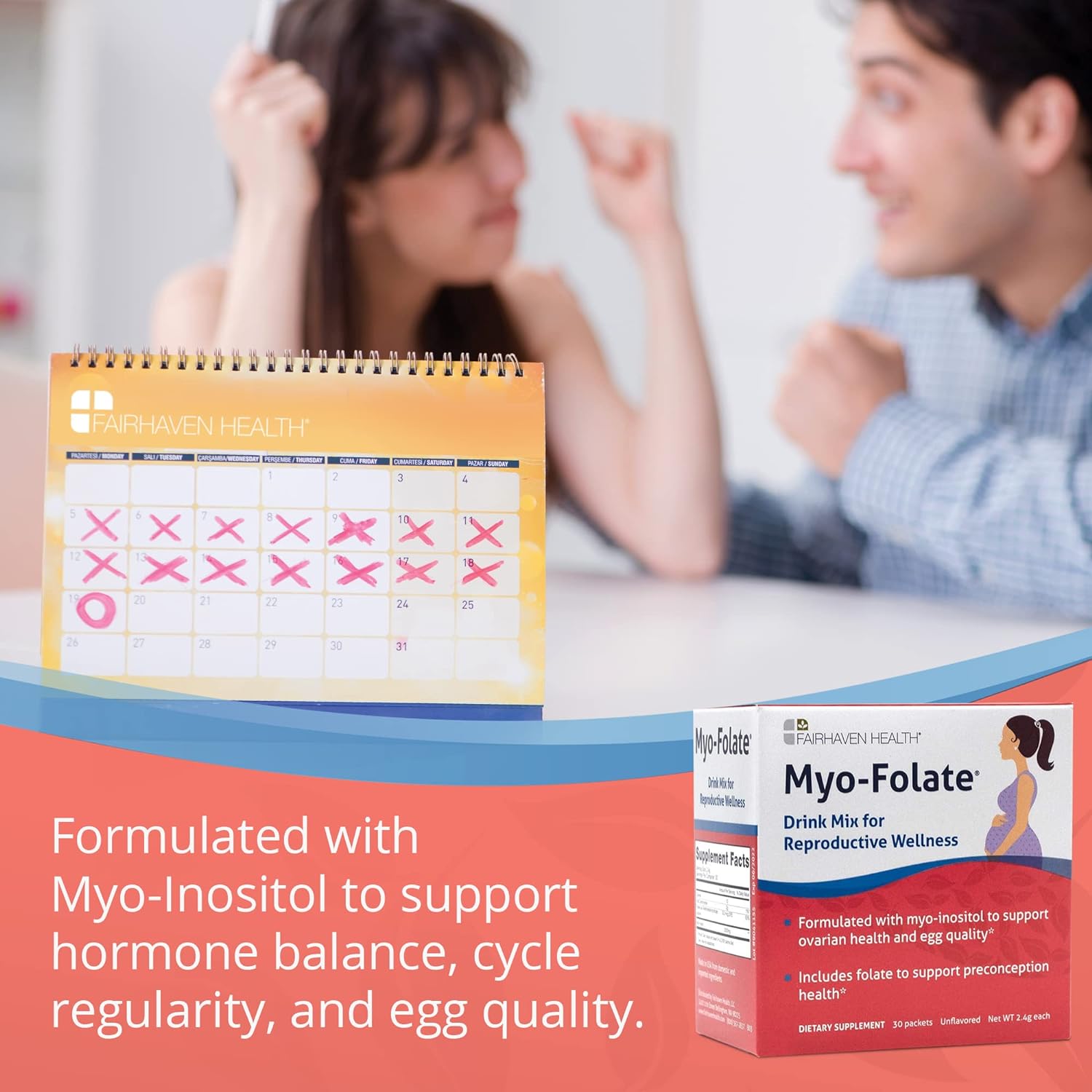 Myo-Folate Drinkable Fertility Supplement for Women with Myo-Inositol 