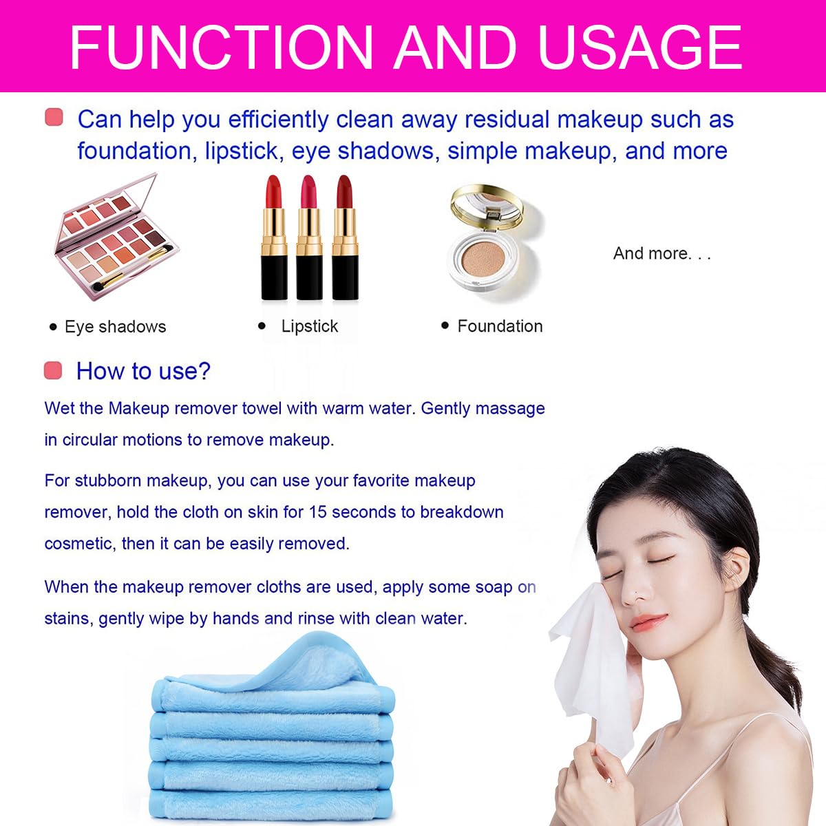 Pasam Home Makeup Eraser Reusable Make Up Remover Eraser Eve