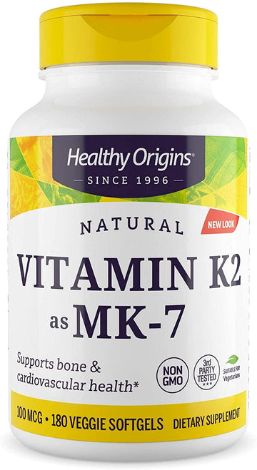 Healthy Origins Vitamin K2 As MK-7 Supplement, 100 mcg