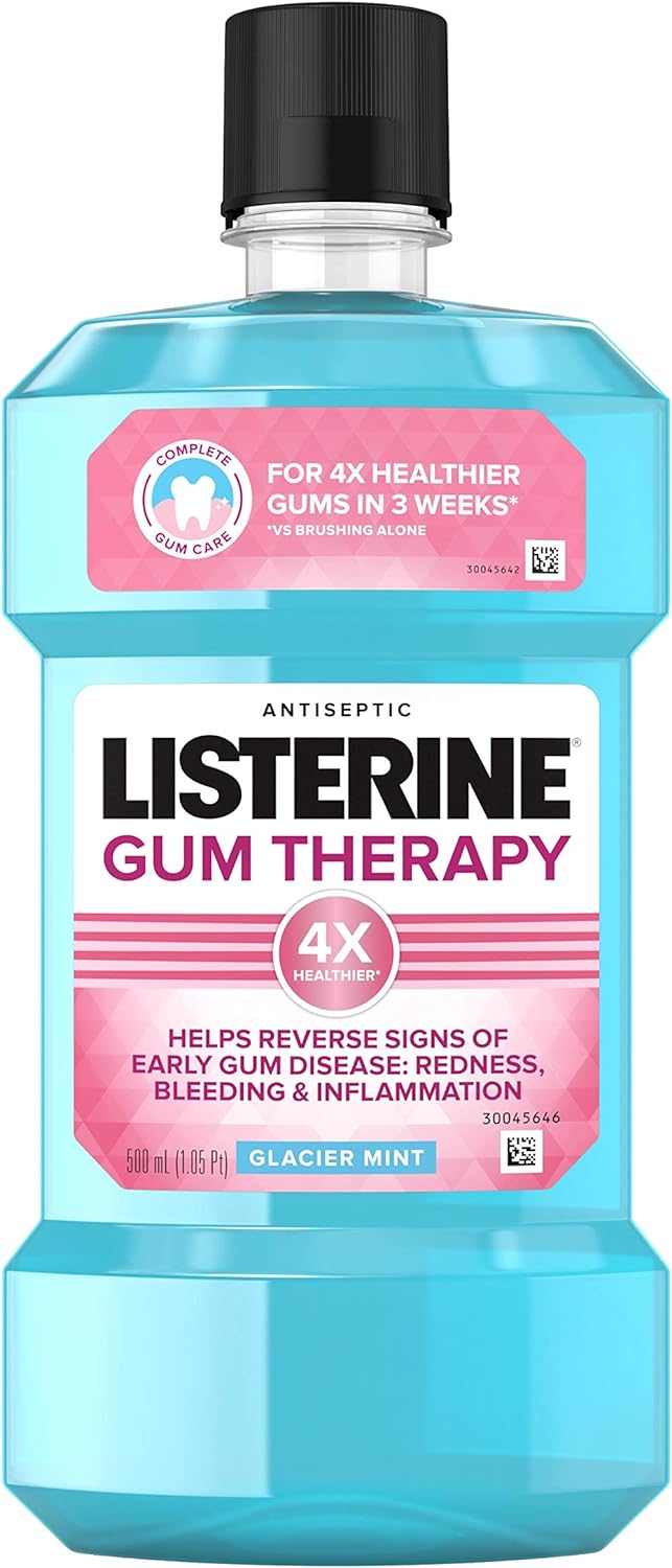 Listerine Gum Therapy Anti-Plaque & Gingivitis Antiseptic Mouthwash Glacier Mint, 500  1 ea (Pack of 3)