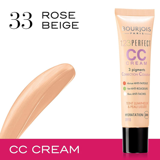 Bourjois 123 Perfect CC Cream Colour Correcting 33 Rose Beige, 3