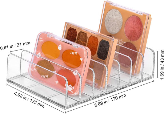 YF Eyeshadow Palette Organizer, Plastic Divided Makeup Palette Cosmetic Organizer Makeup Holder, Cosmetics Storage for Eyeshadow Palettes, Transparent, Large