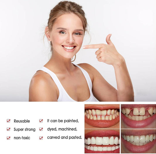 Tempoary Tooth Repair Kits DIY Dental Care Kit Glue for Filling Missing Broken Teeth Crowns and Bridges Moldable Fake Teeth to Regain Your Beautiful Smile in Minutes-White Color