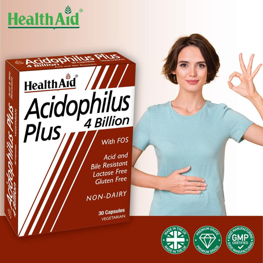 HealthAid Acidophilus Plus 4 Billion Verica's Capsules, Pack of 30 Cap30 Grams