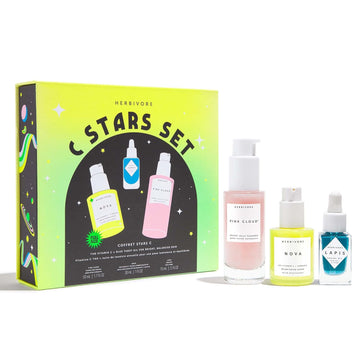 Herbivore C Stars Set - Includes Pink Cloud Cleanser, Nova 15% Vitamin C Serum & Lapis Face Oil