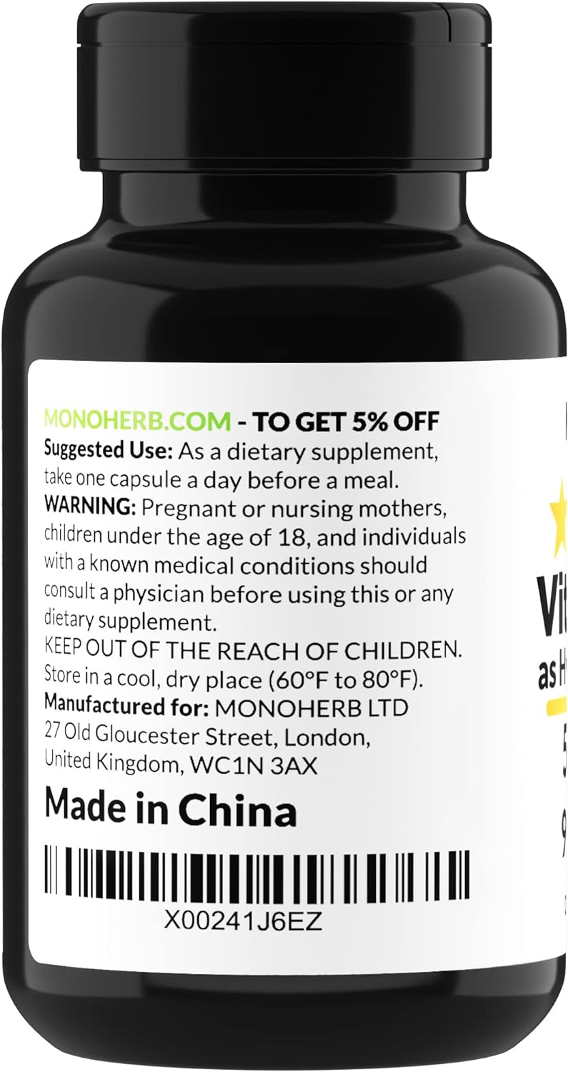  MONOHERB Hydroxo B12 Vitamin 5000mcg, Hydroxocobalamin, Hyd