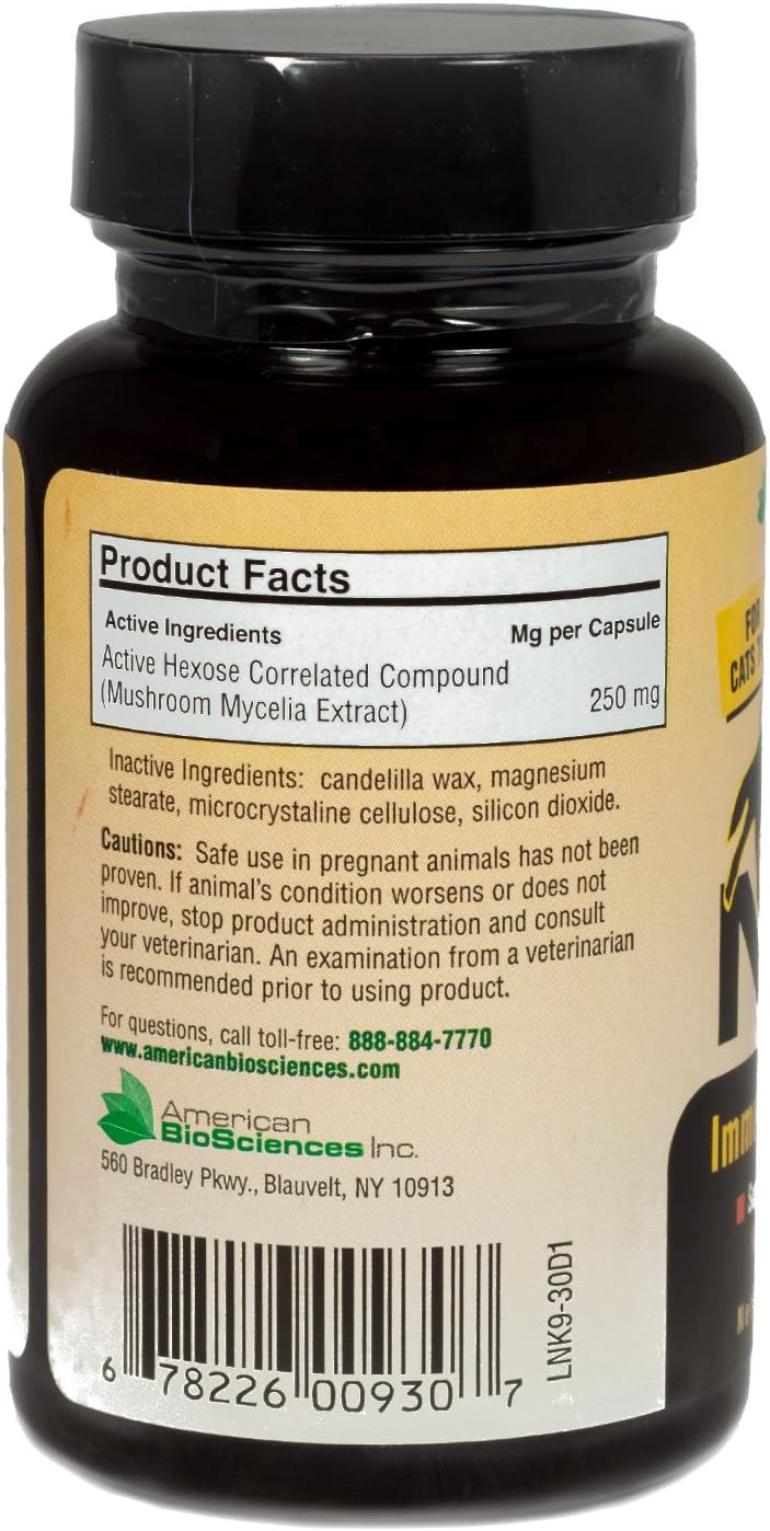 American BioSciences NK 9 AHCC Immune System Support For Dogs - 250 Mg