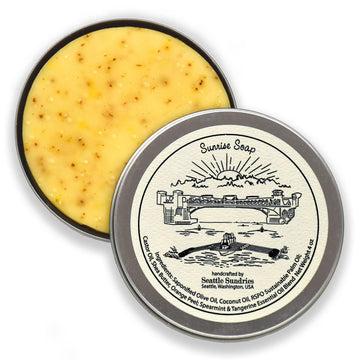 Seattle Sundries | Refreshing Citrus Mint Soap for Women & Men - 1 (4) Moisturizing Shea Butter Bar Soap in a Low Waste Travel Tin - Sports Team Gift Idea