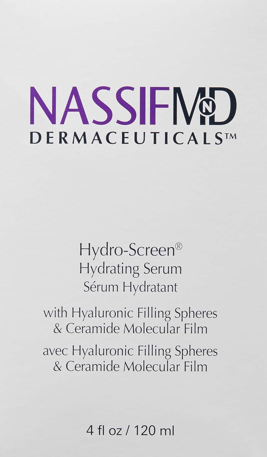 NassifMD Hydro-Screen Bakuchiol Serum, Hyaluronic Acid Serum with Retinol Ceramide Moisturizer with Bakuchiol Oil, Retinol Serum Anti Aging Face Moisturizer for Women Face Moisturizer for Dry Skin