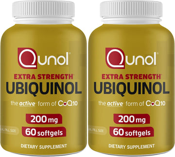 Qunol Ubiquinol Coq10 200Mg Softgels, Powerful Antioxidant For Heart And Vascular Health, Essential For Energy Production, Natural Supplement Active Form Of Coq10