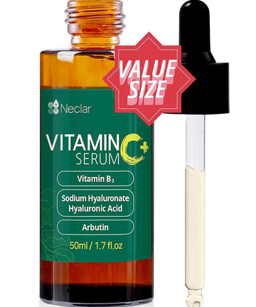 Neclar - Hyaluronic acid serum for skin care with Vitamin B, C - Value Size 1.69   - Korean Vitamin C serum with Niacinamide - Facial skin care products