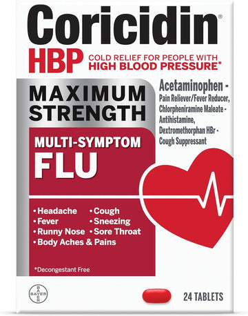 Coricidin Hbp Maximum Strength Multi-Symptom Flu Tablets For