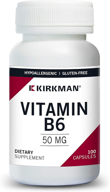 Kirkman Vitamin B-6 50 mg - Hypoallergenic || 100 Vegetarian Capsules
