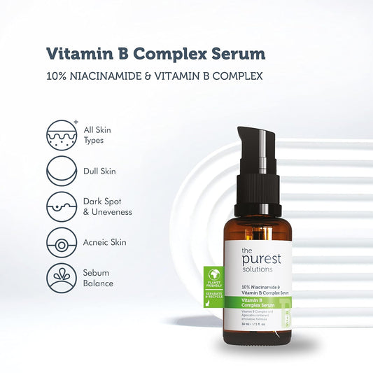 The Purest Solutions Vitamin B Complex Serum (Niacinamide 10% + Vitamin B Complex) - Anti-Sensitization, Anti-Redness, Restorative - Vegan | Cruelty Free | Eco Friendly (1 . )