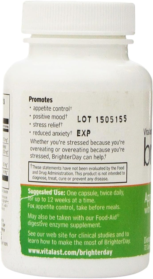 BrighterDay® Appetite Control and Mood Support with 5-HTP, Lithium Orotate, Sensoril Ashwagandha, Eleuthero, 72 capsules