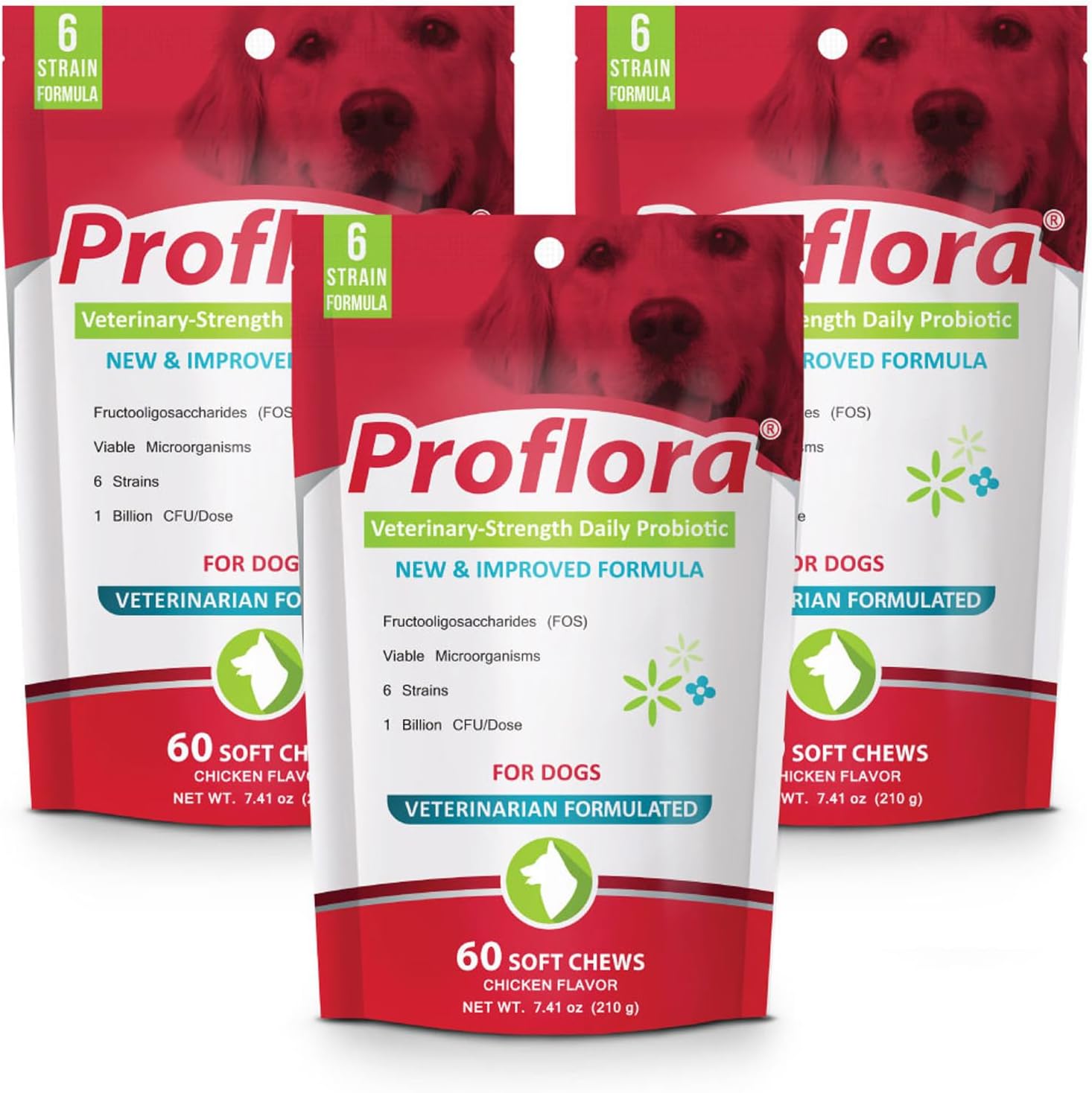 Proflora Probiotic Soft Chews For Dogs - Veterinary-Strength Daily Pro1.51 Pounds
