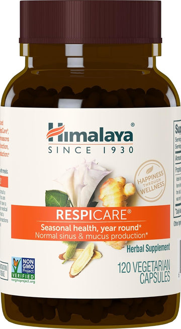 Himalaya RespiCare for Healthy Breathing and Sinus Support, 570mg, 120