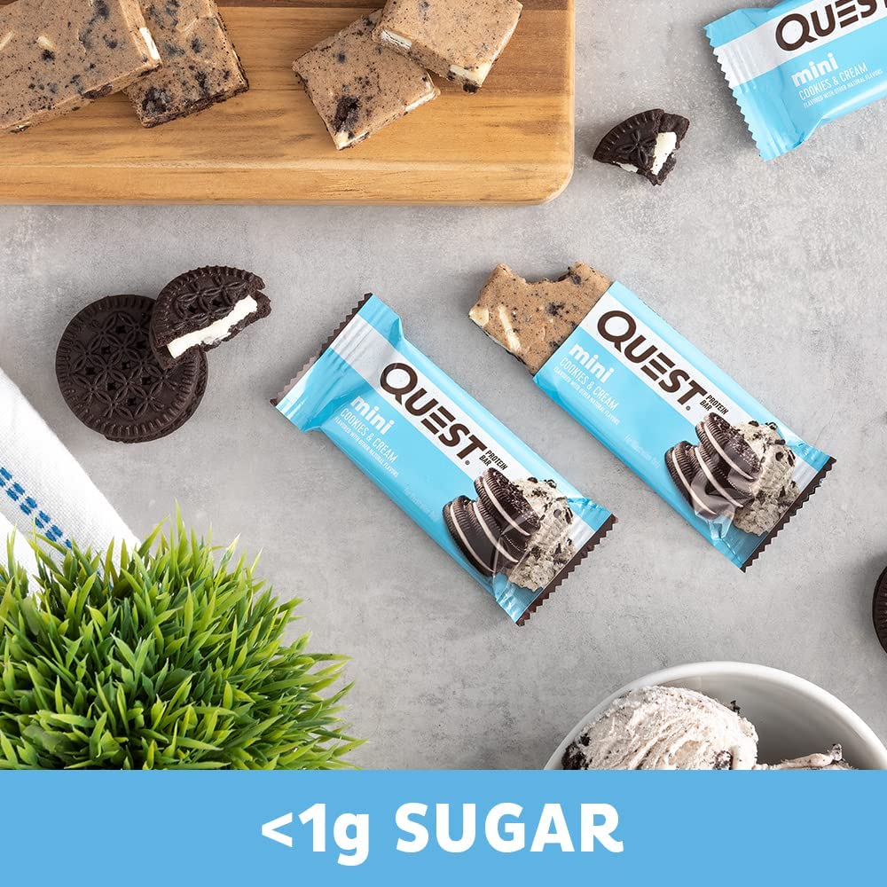  Quest Nutrition Mini Cookies & Cream Protein Bars, High Pro