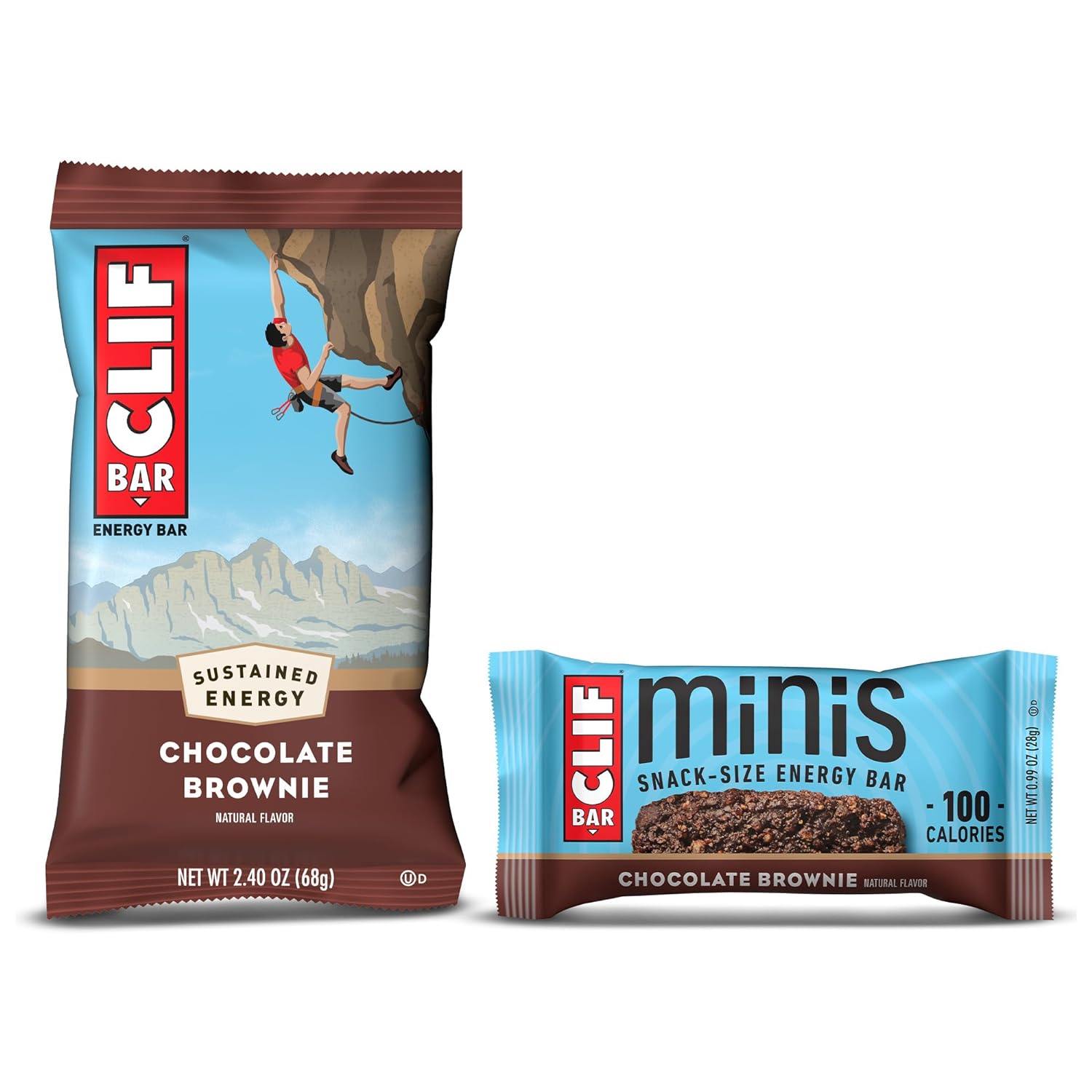 Clif Bar - Chocolate Brownie Flavor - Full Size And Mini Energy Bars -2.45 Pounds