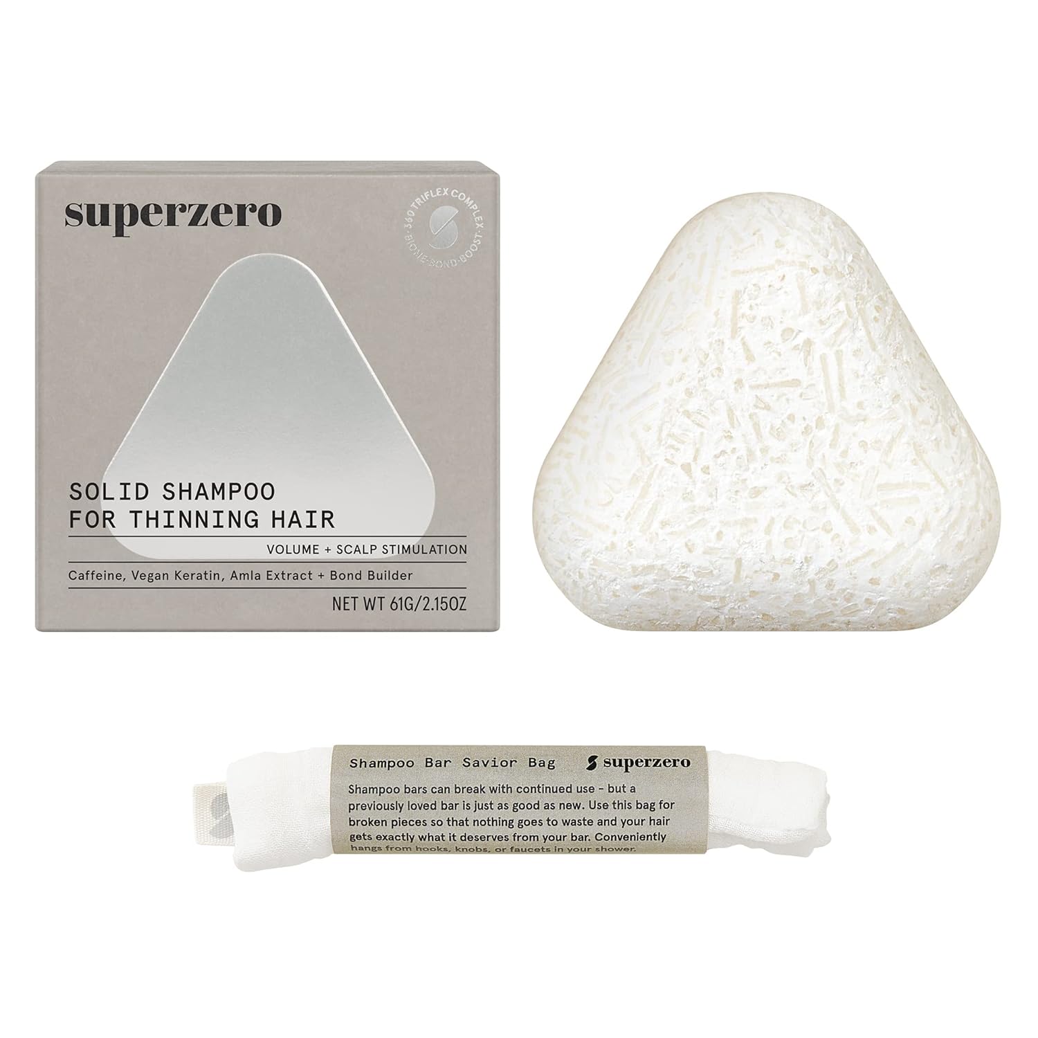 superzero Strengthening & Scalp Stimulating Shampoo Bar for Thinning Hair 2.35  / 67 mL