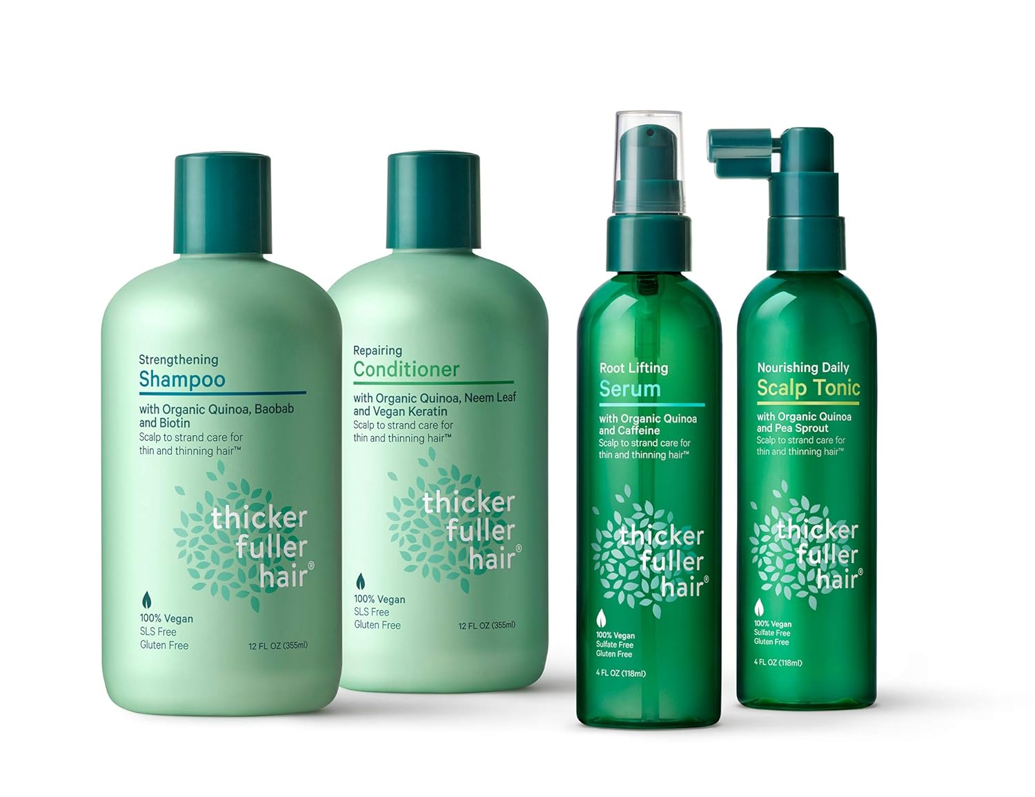 Thicker Fuller Hair, Strengthening Shampoo, Green, 12 Fl Oz