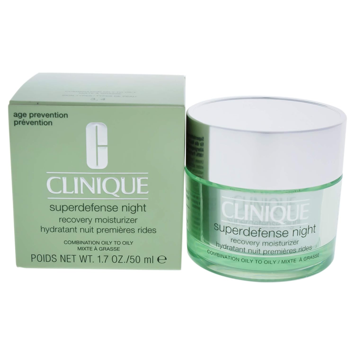 Clinique Superdefense Night Recovery Moisturizer for Combination to Oily Skin, 1.7
