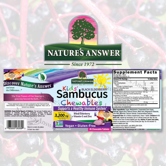 Nature'S Answer Kids Sambucus Chewables Black Elderberry With Vitamin