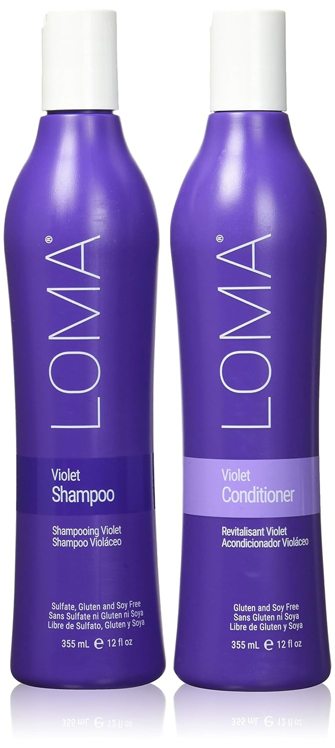 Loma Hair Care Violet Shampoo Violet Conditioner Duo, 12   , 2 Count (Pack of 1)