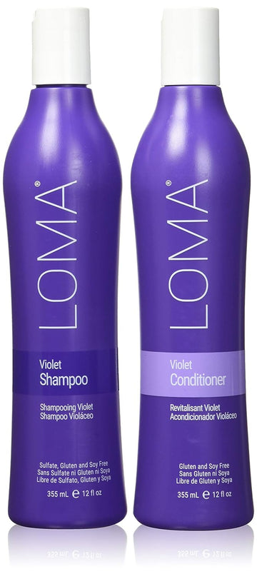 Loma Hair Care Violet Shampoo Violet Conditioner Duo, 12   , 2 Count (Pack of 1)