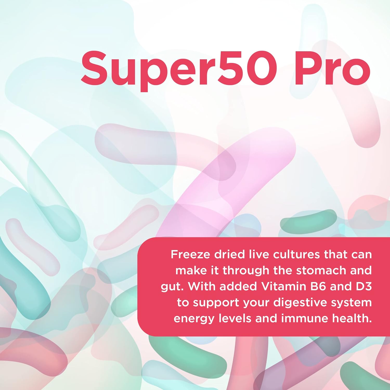 Healthspan Super50 Probiotic | Gut Health | with Vitamin D3 | 50 Billi