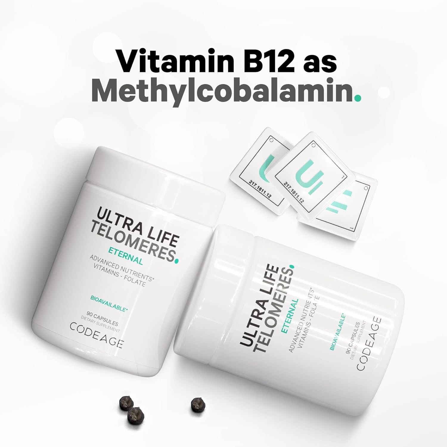 Codeage Ultra Life Telomeres Supplement - 5 MTHF Folate Vitamin B9, Vi