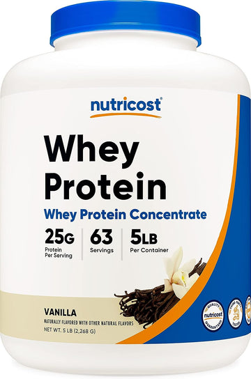 Nutricost Whey Protein Supplement Powder, Vanilla, 5 s