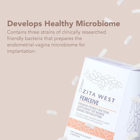 Zita West Femceive Supplement  Premium Friendly Bacteria Supplement F60 Grams