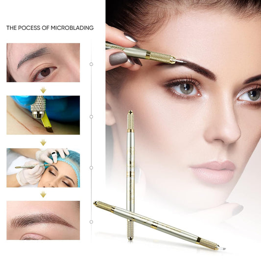 Mokohoa Microblading Kit, Microblading Supplies Kit with Microblade Eyebrow Pen Micro Blading Eyebrows Kits Eyebrow Mapping Kit for Beginners & Artist