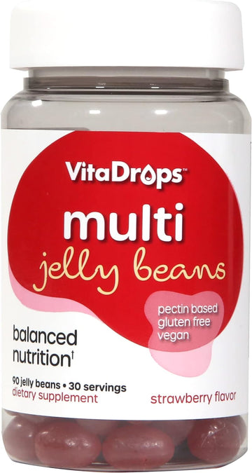 Vita Drops Multivitamin Jelly Beans, Women & Men, Source of Vitamin A C D E B-3 B-6 & Biotin, Supports Immune System, Pe