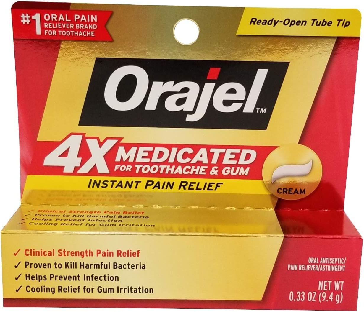 Orajel Medicated Instant Pain Relief 0.33oz Crm (2 Pack)