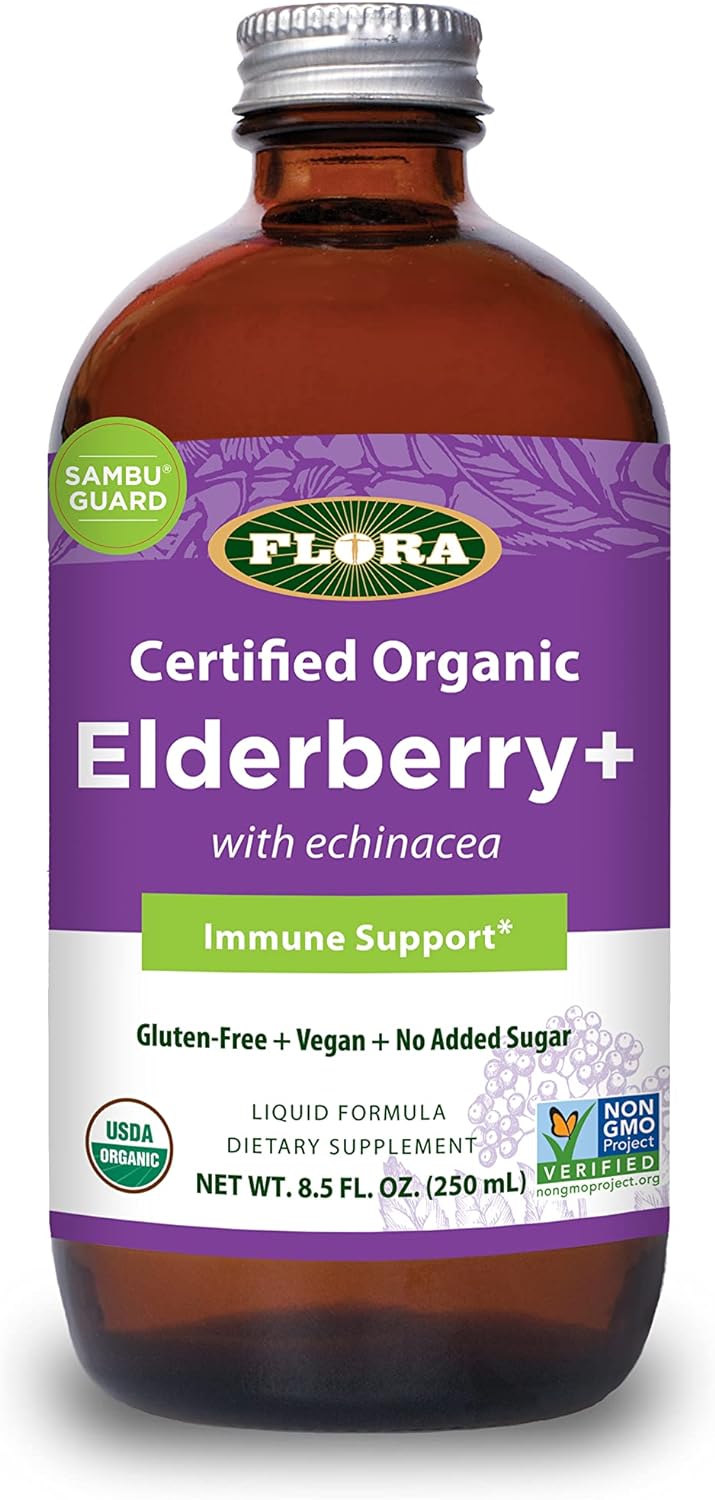 Flora Organic Black Elderberry Syrup + 8.5oz - Immune Booste
