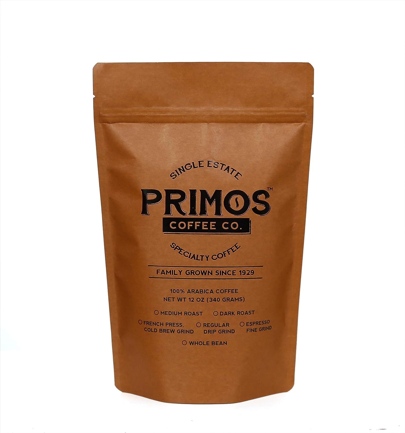 French Press Specialty Coffee, Coarse Ground, Primos Coffee Co (Medium Roast, 2 Bags)