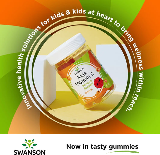 Swanson Kids Vitamin C Gummies - 60 Orange-Flavored Gummies - Immune S
