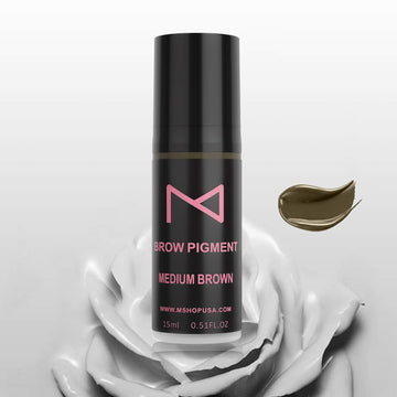 M Brow Semi Cream Pigment By Mellie Microblading - For Eyebrows/Brows Manual & Machine Use - Medical Grade - No Mixing - For Professionals Only -15ml (MEDIUM BROWN)