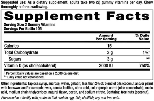 Vitafusion Extra Strength Vitamin D3 Gummies (210 count)