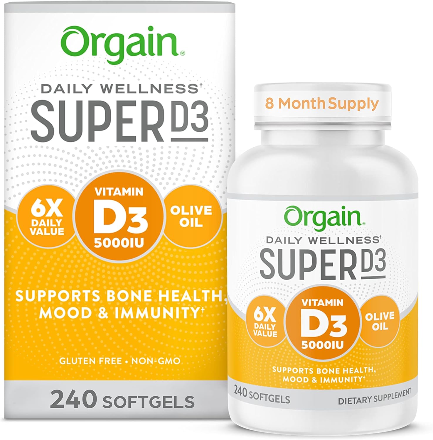 Vitamin D3 5,000IU (125mcg) for Immune Support, Bone Health, and Mood