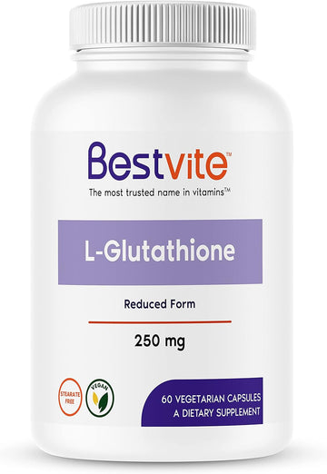 BESTVITE L-Glutathione 250mg (60 Vegetarian Capsules) - No Stearates -