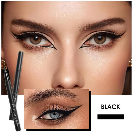 FOCALLURE Waterproof Black Matte Eyeliner,Quick-dry Liquid Ink Liner,Easy to Draw a Fine Eyeliner with exible Tip,Long Lasting Eye Liners Make Up