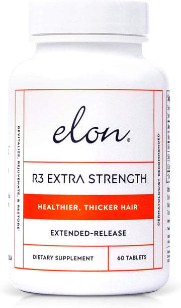 Elon R3 Hair Growth Supplement for Women – Hair Growth Vitamins w/Biotin & Collagen Peptides for Healthy, Thick Hair – Extra Strength Hair Growth Pills (60 Tablets)