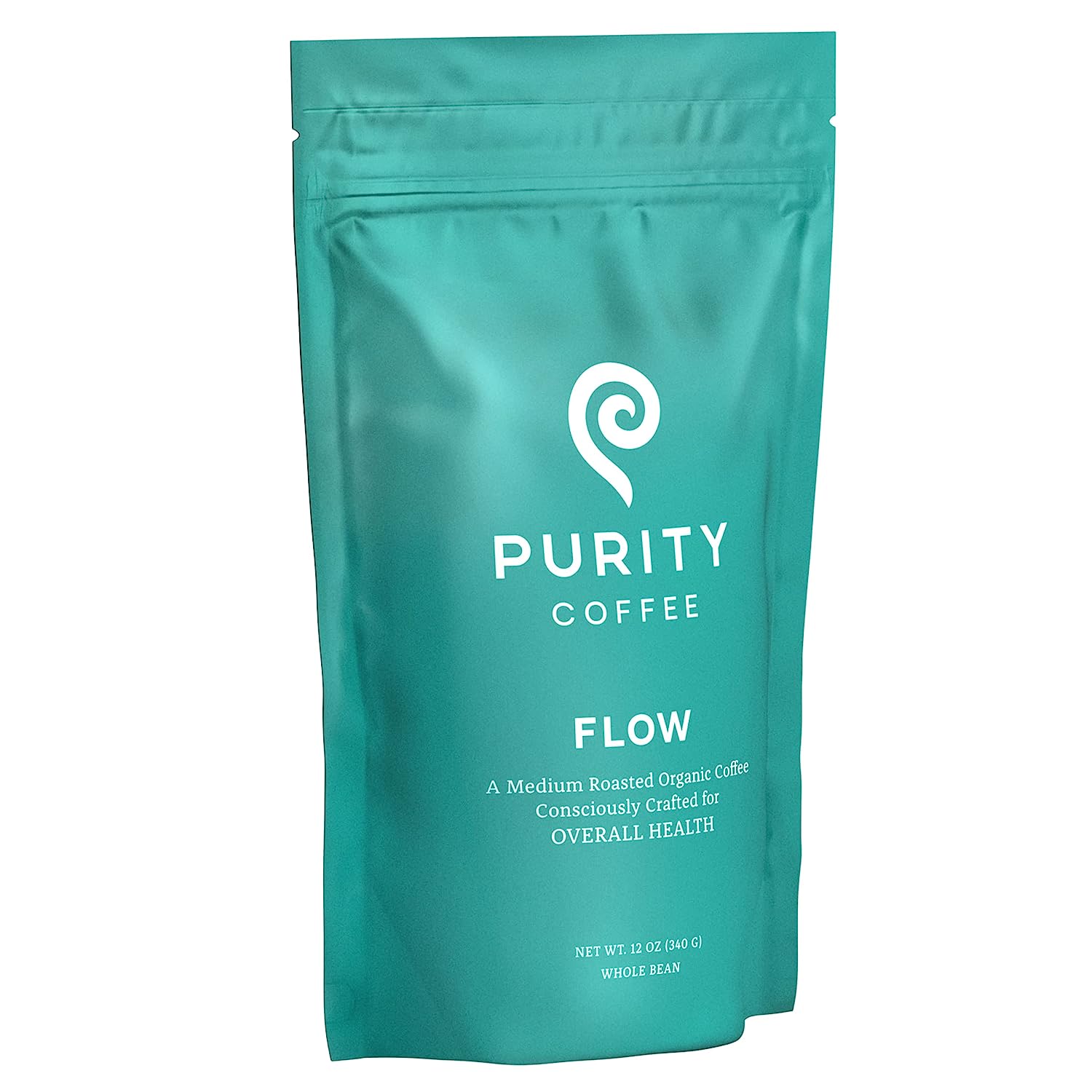 Purity Coffee FLOW Medium Roast Organic Coffee - USDA Certified Organic Specialty Grade Arabica Whole Bean Coffee - Third Party Tested for Mold, Mycotoxins and Pesticides Bag